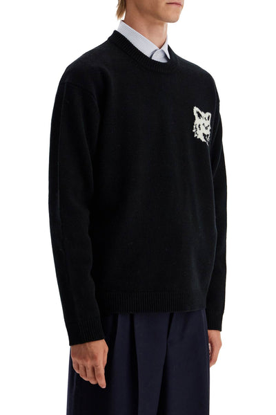 fox head wool sweater NM00808KM0329 BLACK