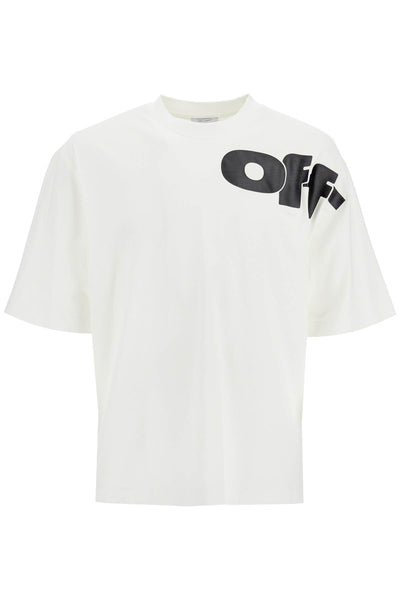 "shared logo t-shirt with OMAA120F24JER00G WHITE - BLACK