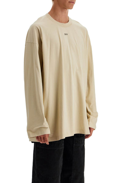 long sleeve oversized t-shirt for OMAB091F24JER001 BROWN RICE - BLACK