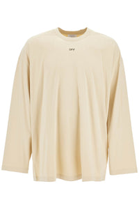 long sleeve oversized t-shirt for OMAB091F24JER001 BROWN RICE - BLACK