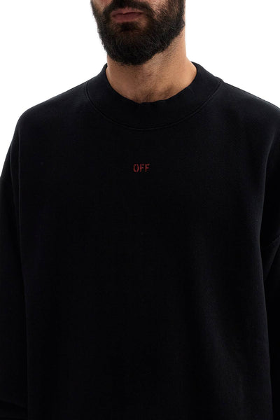 oversized crewneck OMBA054F24FLE001 BLACK - RED