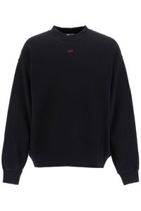 oversized crewneck OMBA054F24FLE001 BLACK - RED