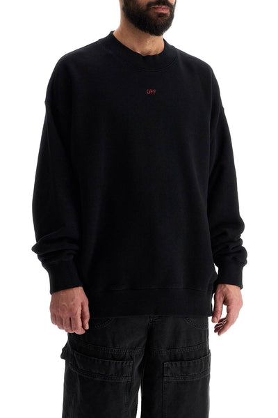 oversized crewneck OMBA054F24FLE001 BLACK - RED