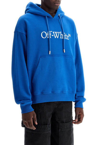 hooded sweatshirt with logo print OMBB085F24FLE003 TRUE BLUE - WHITE | Italystation.com