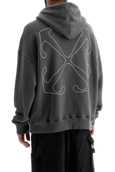 outline arrow hoodie OMBB085F24FLE007 BLACK - WHITE