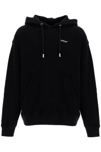 "windy arrow hooded sweatshirt OMBB085F24FLE009 BLACK - WHITE