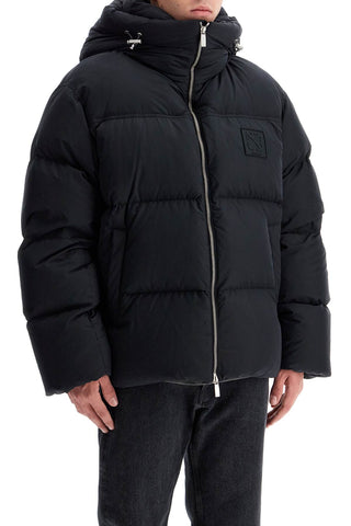 OFF-WHITE "down jacket with logo patch OMEJ002C99FAB001 BLAC | Italystation.com - Shop Now at italystation.com