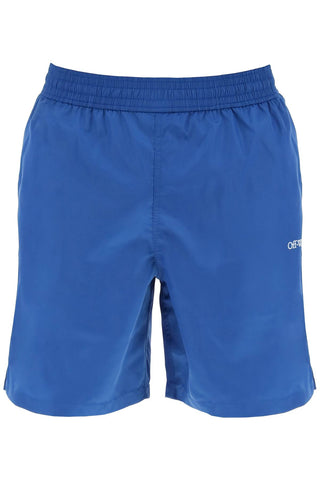 灰白色衝浪者海洋百慕達短褲 OMFD008S24FAB001 航海藍