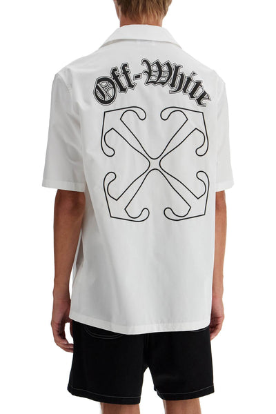 short-sleeved gothic arrow shirt OMGG013F24FAB002 WHITE - BLACK