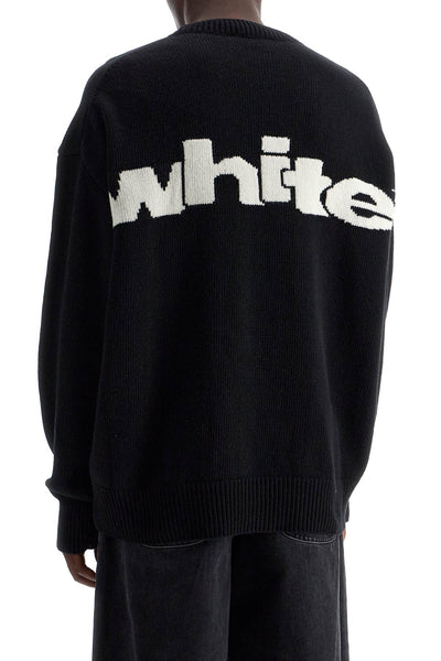 "oversized sweater OMHE198F24KNI001 BLACK - CREAM