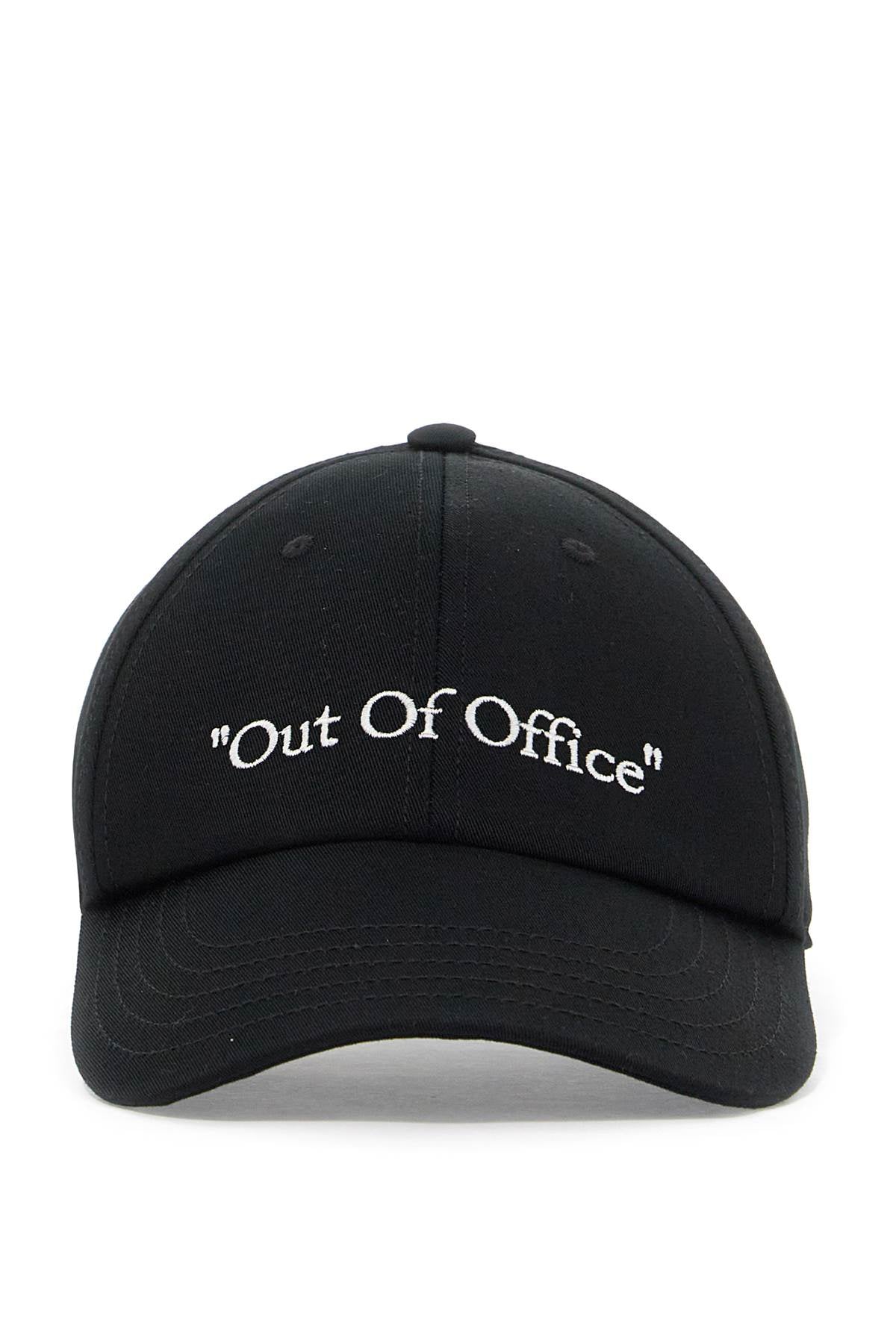 "out of office baseball cap hat OMLB069F24FAB009 BLACK - WHITE