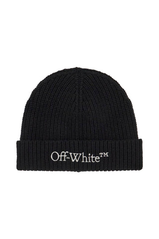 woolen beanie hat OMLC041C99KNI003 BLACK - WHITE