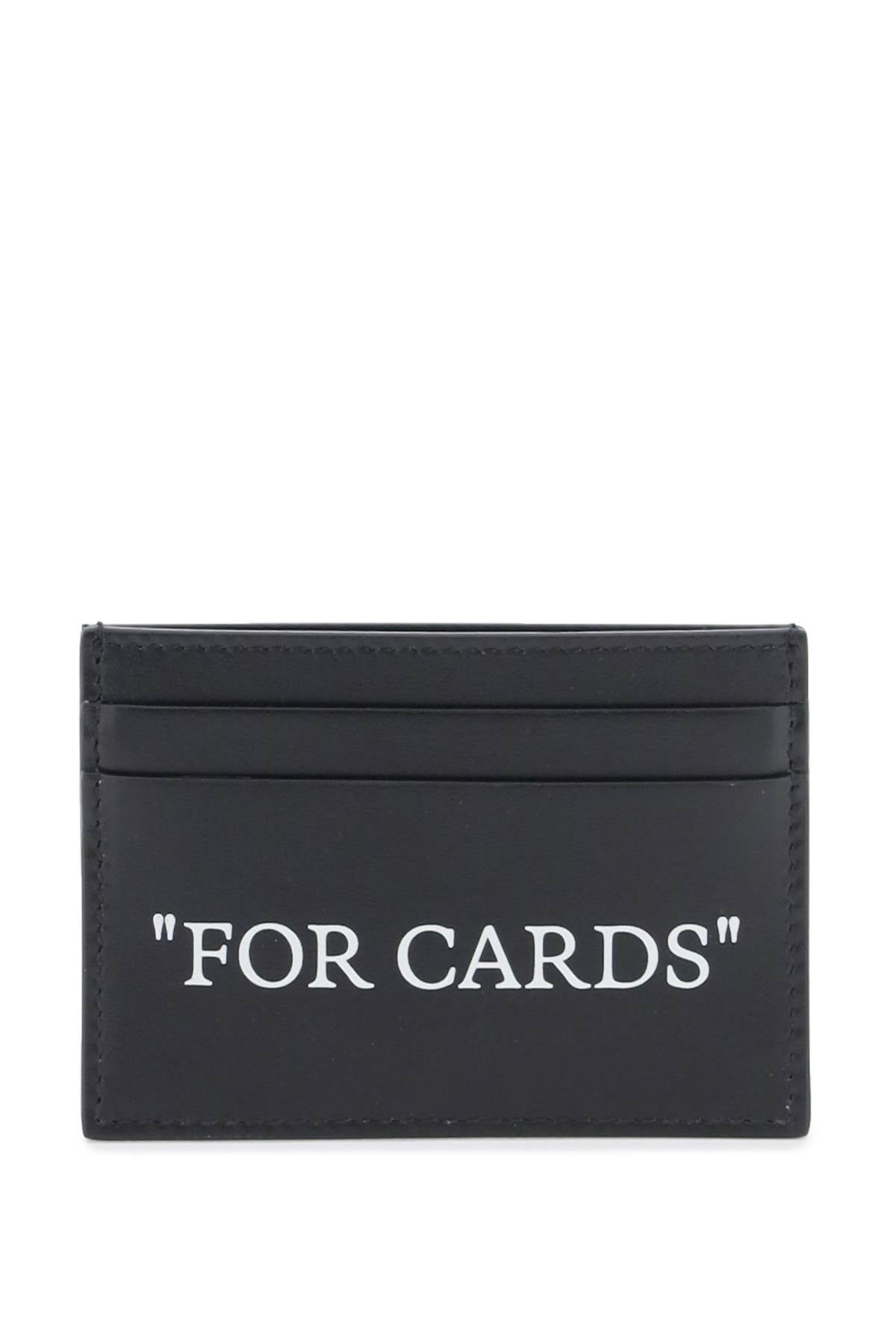 bookish card holder with lettering OMND067C99LEA001 BLACK WHITE