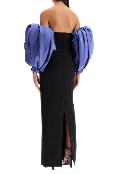 long karina dress OS41006 BLACK/PERIWINKLE | Italystation.com