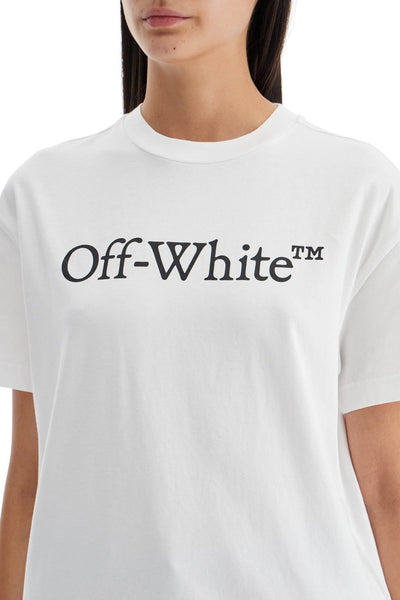 t-shirt with logo print OWAA089C99JER003 WHITE BLACK