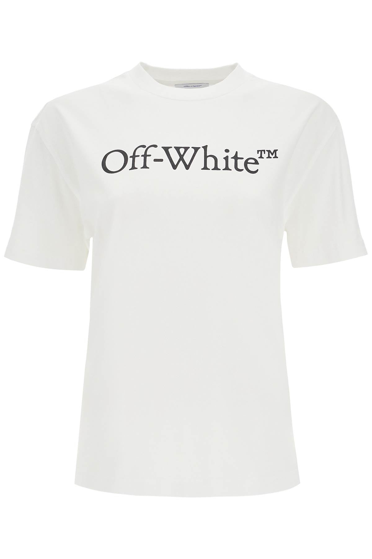 t-shirt with logo print OWAA089C99JER003 WHITE BLACK