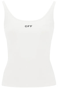 tank top with off embroidery OWAD072C99JER002 WHITE BLACK