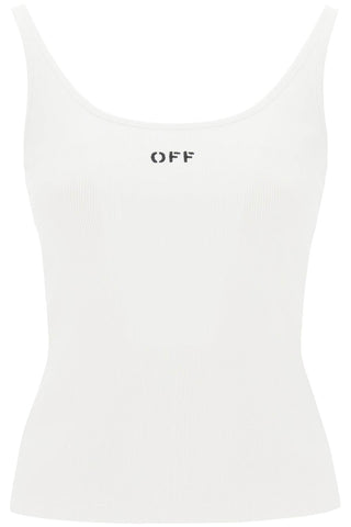 tank top with off embroidery OWAD072C99JER002 WHITE BLACK