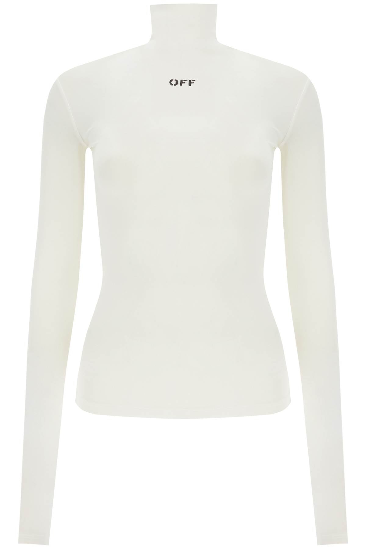 second skin long sleeve turtleneck top OWAD122C99JER003 WHITE BLACK