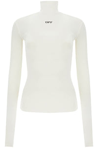 second skin long sleeve turtleneck top OWAD122C99JER003 WHITE BLACK