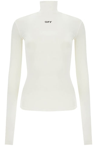 second skin long sleeve turtleneck top OWAD122C99JER003 WHITE BLACK