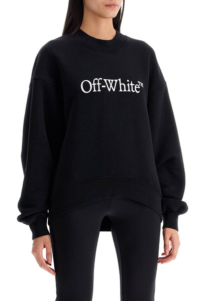 "oversized sweatshirt with OWBA075C99FLE001 BLACK WHITE