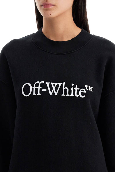 "oversized sweatshirt with OWBA075C99FLE001 BLACK WHITE