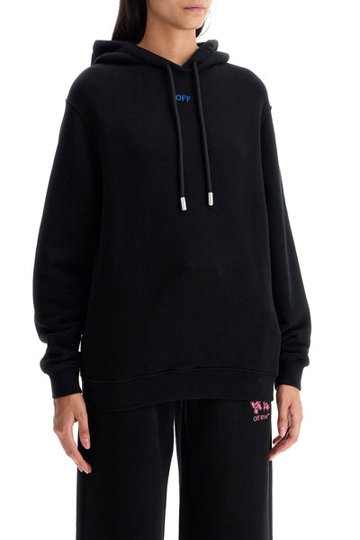 "pinkflower arrow hooded sweat OWBB035F24FLE002 BLACK - MULTICOLOR