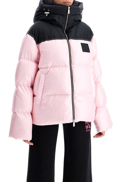 oversized down jacket with OWEJ005F24FAB002 CHALK PINK - BLACK