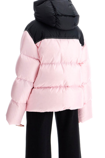 oversized down jacket with OWEJ005F24FAB002 CHALK PINK - BLACK