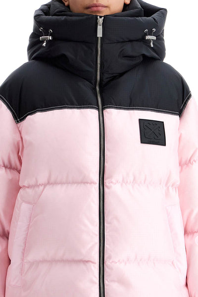 oversized down jacket with OWEJ005F24FAB002 CHALK PINK - BLACK