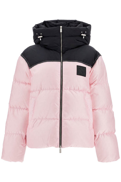 oversized down jacket with OWEJ005F24FAB002 CHALK PINK - BLACK