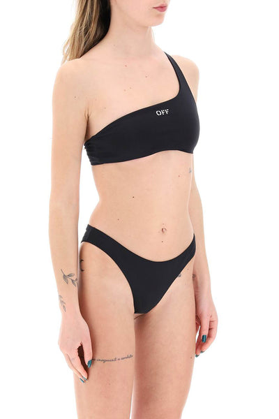 embroidered logo bikini set with OWFE012S24FAB001 BLACK WHITE