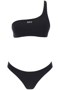embroidered logo bikini set with OWFE012S24FAB001 BLACK WHITE