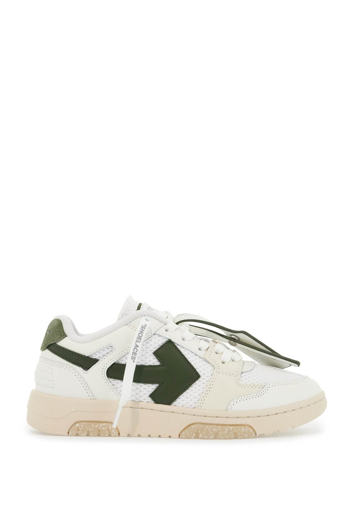 slim out of office sneakers OWIA276F24LEA001 WHITE - MILITARY GREEN