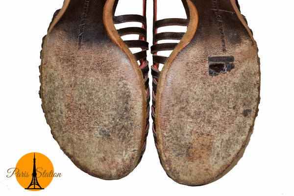 Bottega Veneta Brown Leather Sandal Shoes 36.5