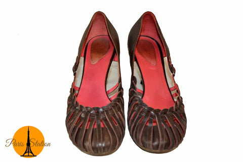 Shoes Bottega Veneta Brown Leather Sandal Shoes 36.5 | Italystation.com - Shop Now at italystation.com