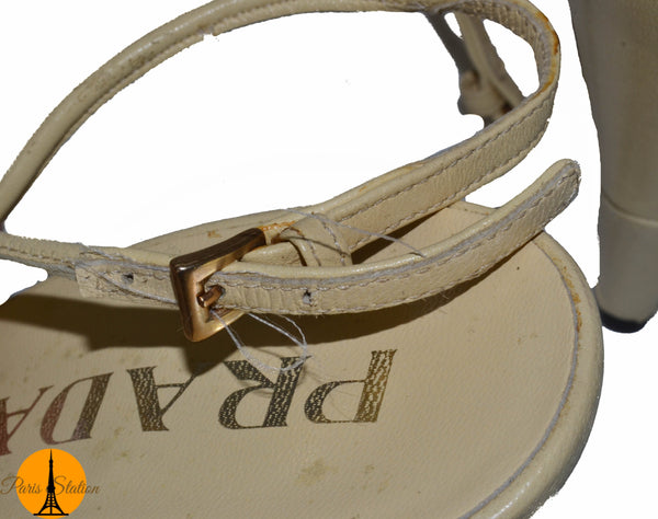 Prada New Prada Beige Sandal Shoes Size 36/6 | Italystation.com - Shop Now at italystation.com