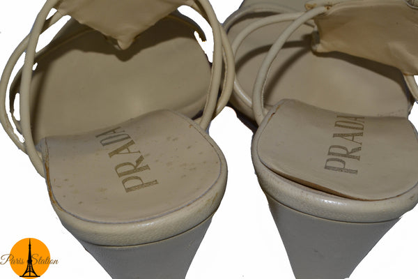 Prada New Prada Beige Sandal Shoes Size 36/6 | Italystation.com - Shop Now at italystation.com