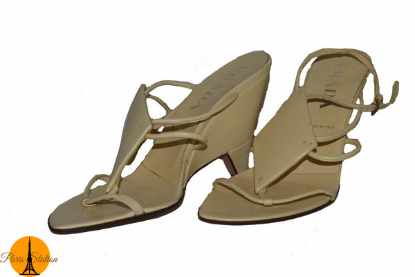 Prada New Prada Beige Sandal Shoes Size 36/6 | Italystation.com - Shop Now at italystation.com