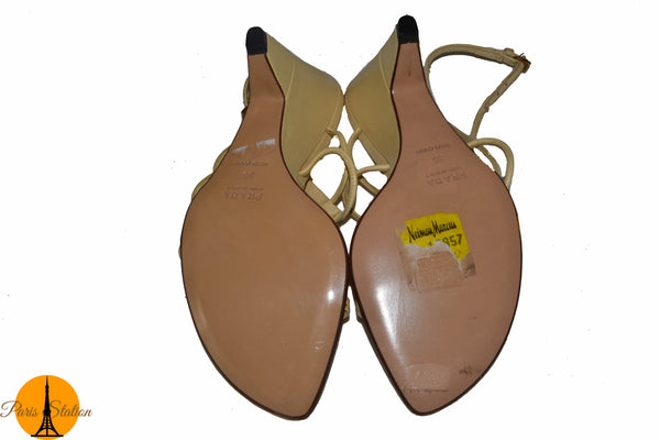 Prada New Prada Beige Sandal Shoes Size 36/6 | Italystation.com - Shop Now at italystation.com