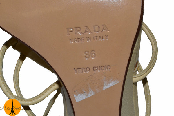 Prada New Prada Beige Sandal Shoes Size 36/6 | Italystation.com - Shop Now at italystation.com