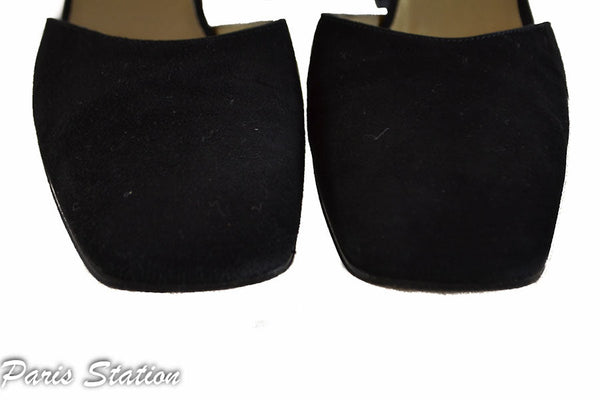 Yves Saint Laurent Black Suede Sandals Size 7