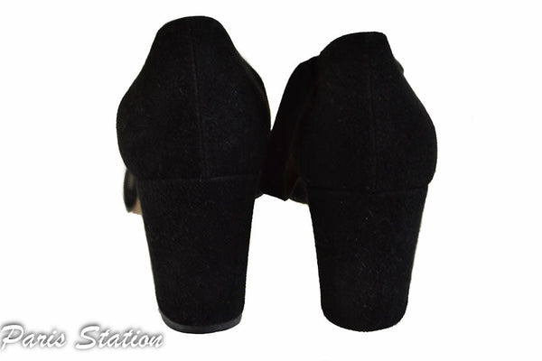 Yves Saint Laurent Black Suede Sandals Size 7