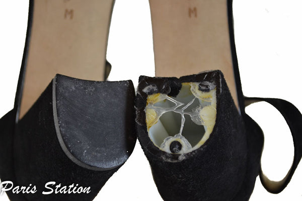 Yves Saint Laurent Black Suede Sandals Size 7