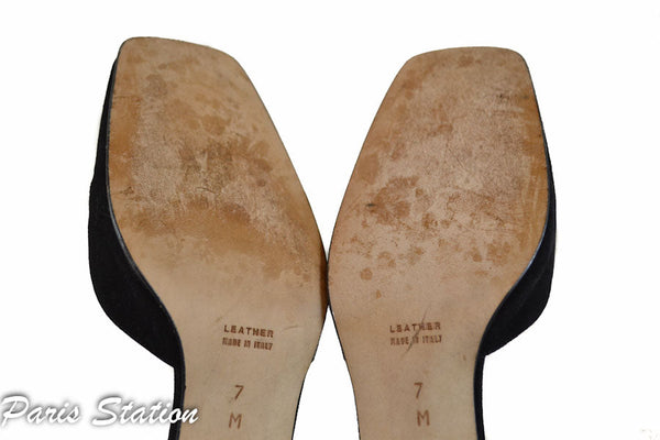 Yves Saint Laurent Black Suede Sandals Size 7