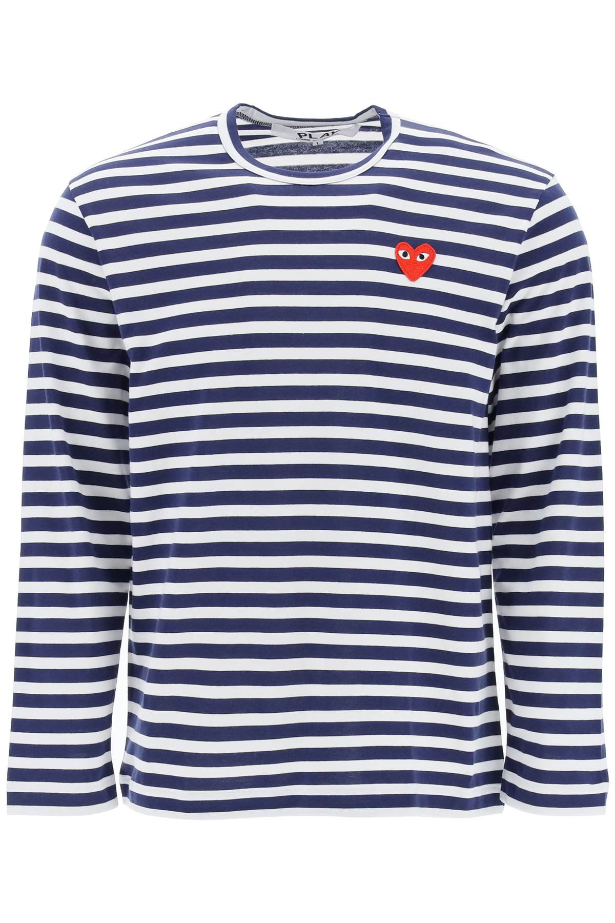 striped long-sleeved t-shirt P1T010 NAVY WHITE