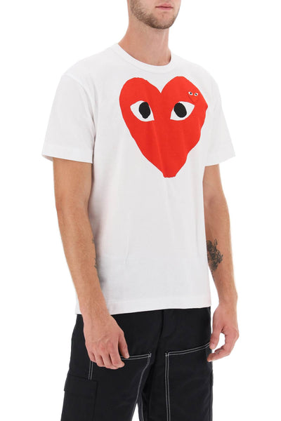 heart print t-shirt AX T026 051 WHITE