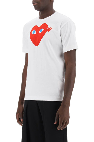 t-shirt with heart print and embroidery AX T086 051 WHITE