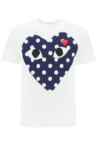 "polka dot heart print t-shirt P1T234 WHITE